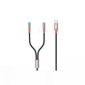 Audio adapter XO NB-R269B sa duplim kablom Type-C na 3,5mm 1,2m Black
