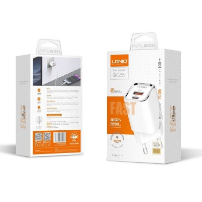 Kucni punjac LDNIO A2317C PD + QC3.0 30W (USB-A + USB-C) kabal USB-C - lightning